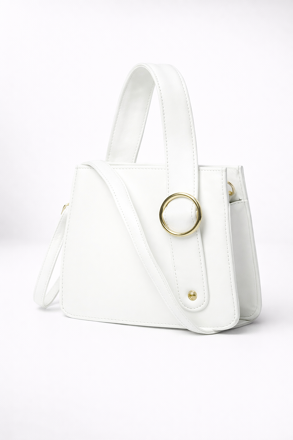 Chick White Leather Handbag