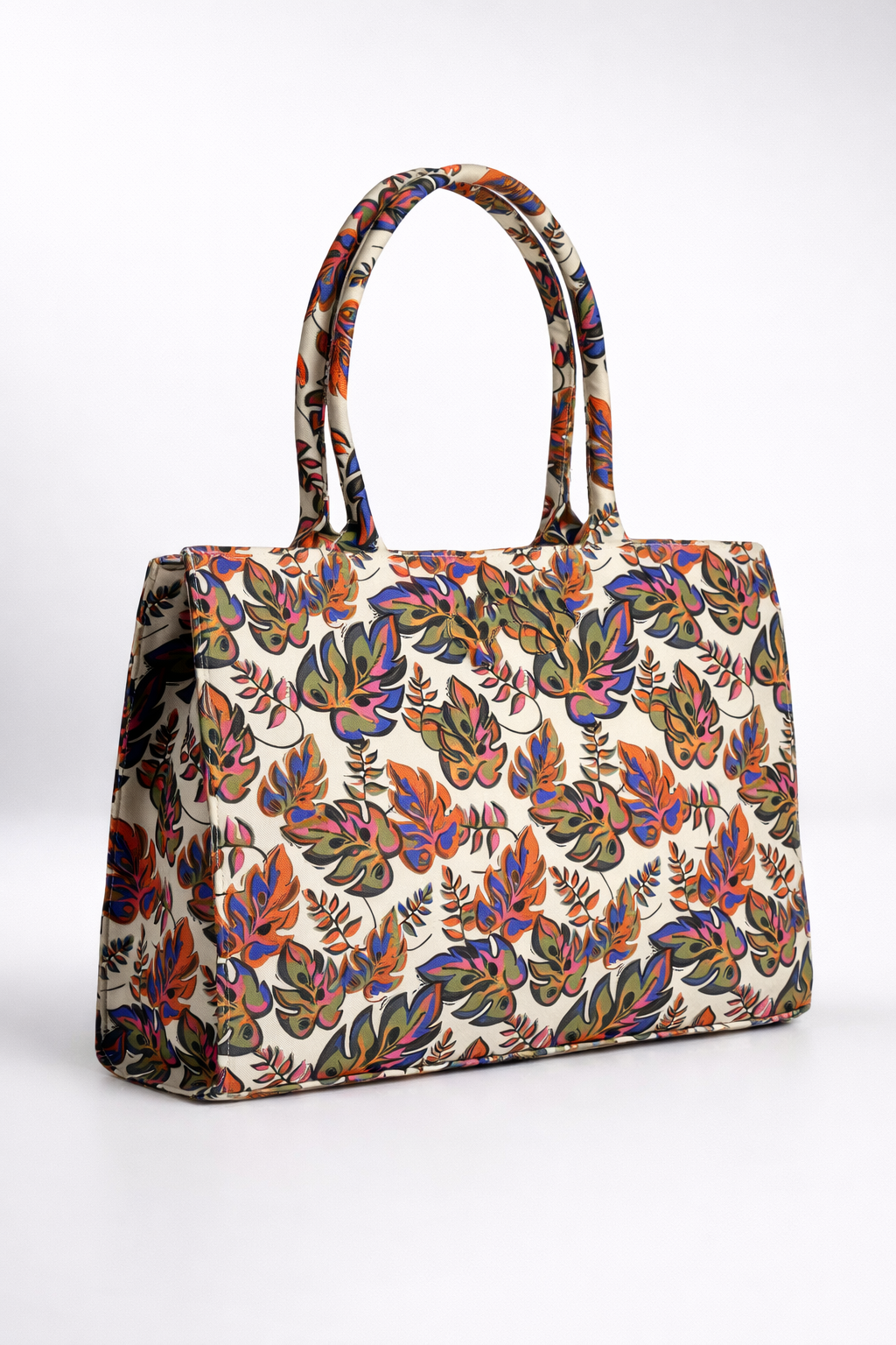 Colorful Botanical Canvas Tote