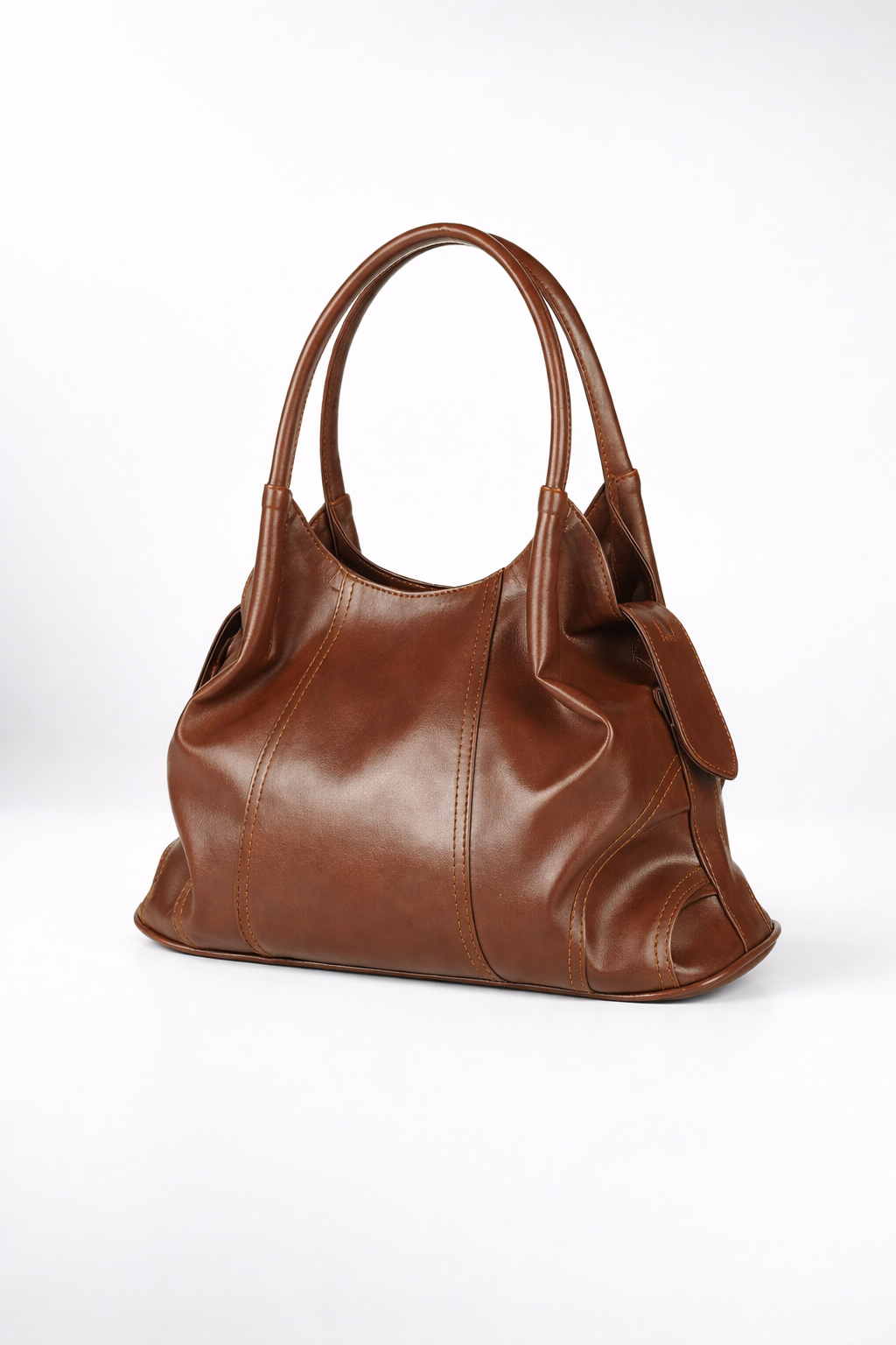 Elegant Brown Leather Handbag
