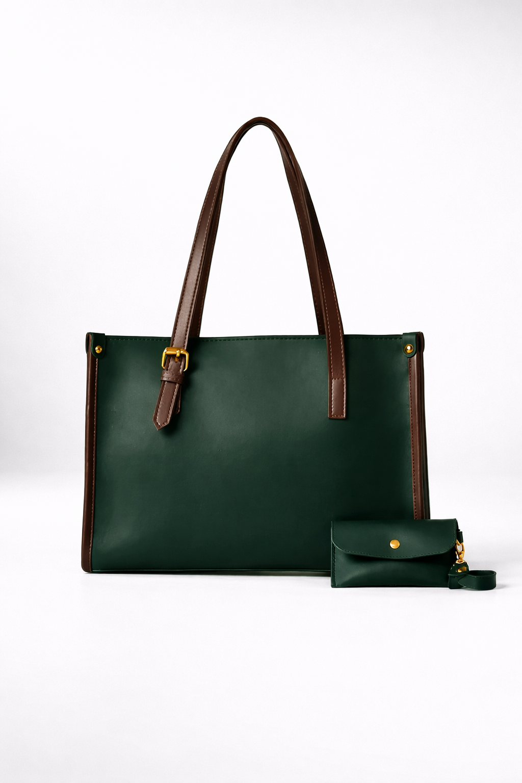 Elegant Green Box Leather Tote