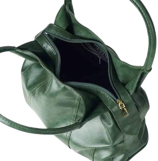 Elegant Green Leather Handbag